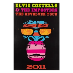 Elvis Costello Striped Monkey 2011 Poster