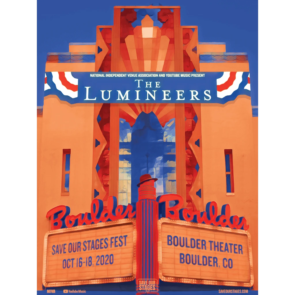 NIVA The Lumineers Live At Boulder Theater - Hand Screen-Printed Poster New Merch 1 NIVA The Lumineers Live At Boulder Theater - Hand Screen-Printed Poster New Merch