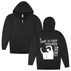 A Place To Bury Strangers China Glow In The Dark Black ZIp Hoodie
