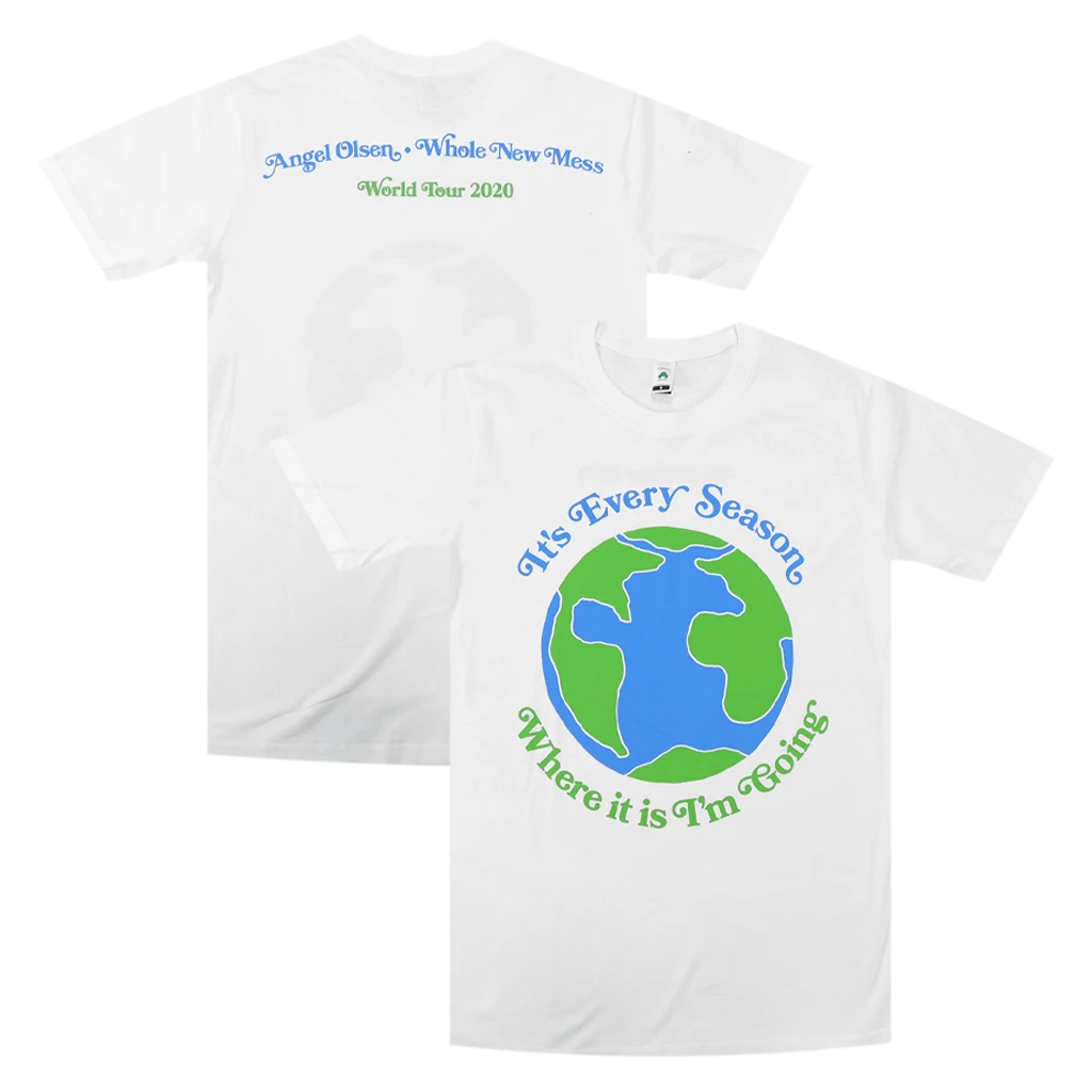 Angel Olsen Whole New Mess 2020 Tour White T-Shirt New Merch 1 Angel Olsen Whole New Mess 2020 Tour White T-Shirt New Merch