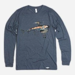 TAUK Bird Heather Indigo Long Sleeve T-Shirt