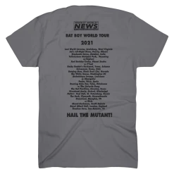 Weekly World News Bat Boy Tour 2021 Charcoal T-Shirt New Merch