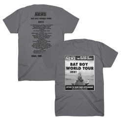 Weekly World News Bat Boy Tour 2021 Charcoal T-Shirt New Merch