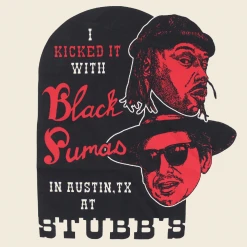 Black Pumas Stubbs Kick It Natural T-Shirt New Merch