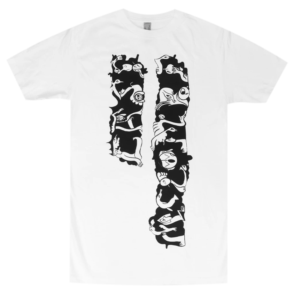 Cass McCombs New Merch Chris Lux Animal Lettering White T-Shirt (Black Print) 1 Cass McCombs New Merch Chris Lux Animal Lettering White T-Shirt (Black Print)