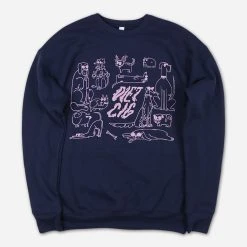 Diet Cig New Merch Dogs With Glasses Navy Pullover Sweatshirt