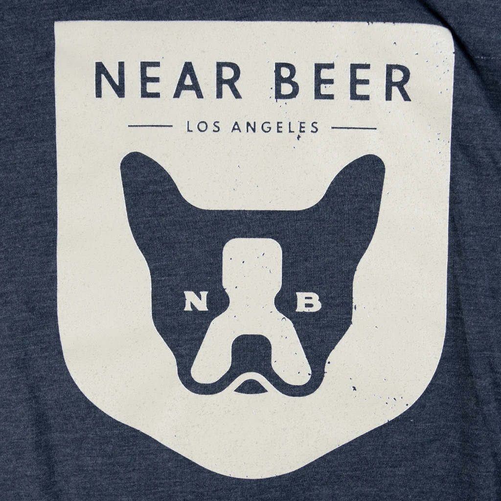 NEAR BEER Dog Face Tri-Blend Navy T-Shirt 2 NEAR BEER Dog Face Tri-Blend Navy T-Shirt