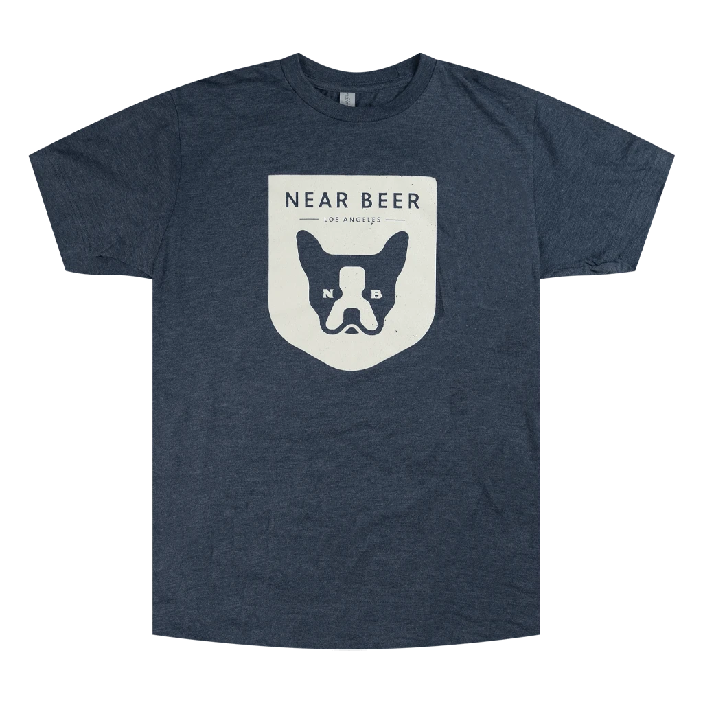 NEAR BEER Dog Face Tri-Blend Navy T-Shirt 1 NEAR BEER Dog Face Tri-Blend Navy T-Shirt