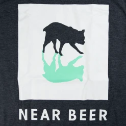 NEAR BEER Limited Dog Profile Tri-Blend Navy T-Shirt New Merch