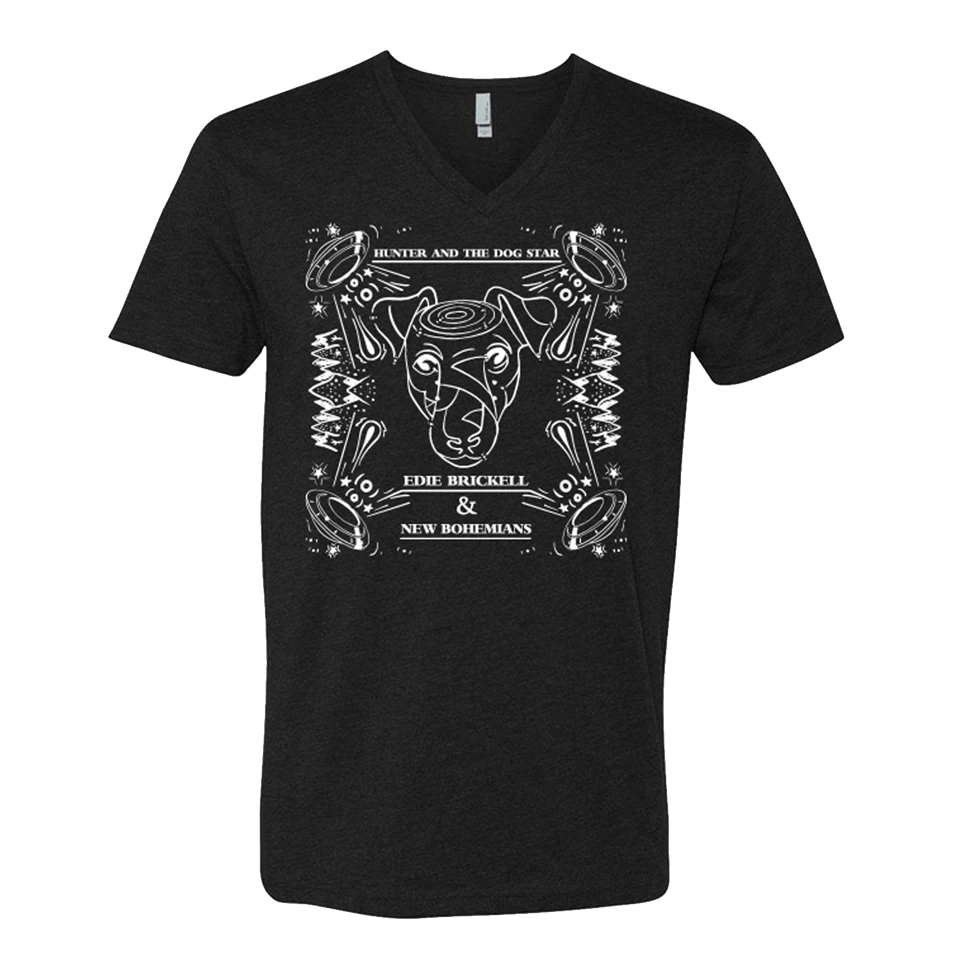 Edie Brickell & New Bohemians Bandana Black V-Neck T-Shirt 1 Edie Brickell & New Bohemians Bandana Black V-Neck T-Shirt