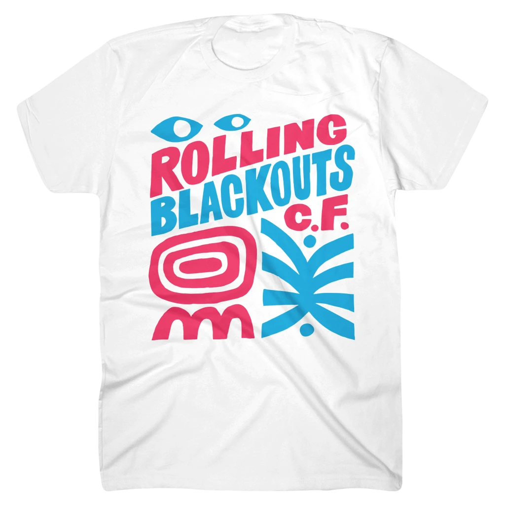 Rolling Blackouts Coastal Fever Eyes White T-Shirt New Merch 1 Rolling Blackouts Coastal Fever Eyes White T-Shirt New Merch