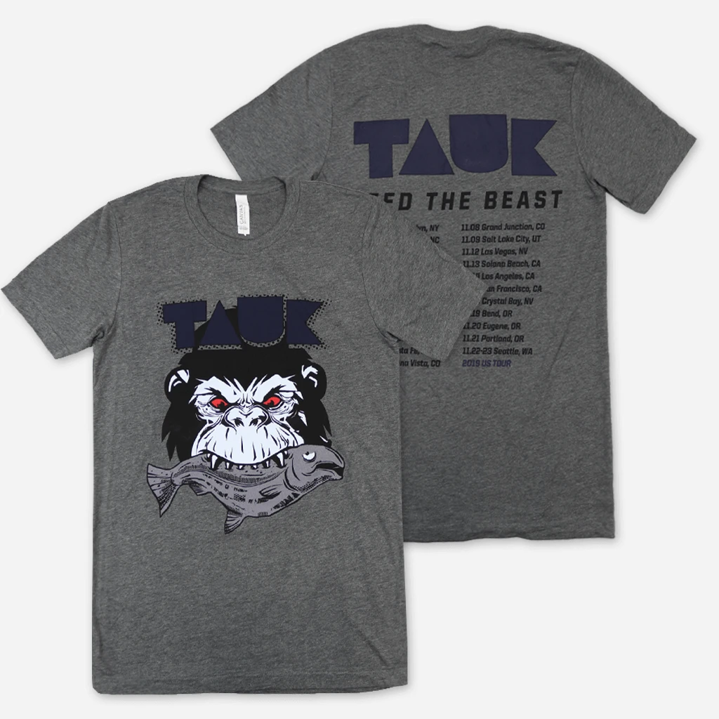 TAUK New Merch Feed The Beast Tour Heather Grey T-Shirt 1 TAUK New Merch Feed The Beast Tour Heather Grey T-Shirt