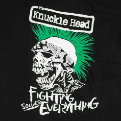 Knucklehead Tom New Merch Fighting Solves Everything Black T-Shirt