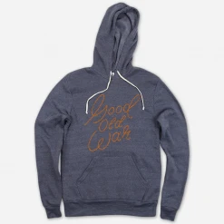Good Old War Cursive Eco True Navy Pullover Hooded Sweatshirt
