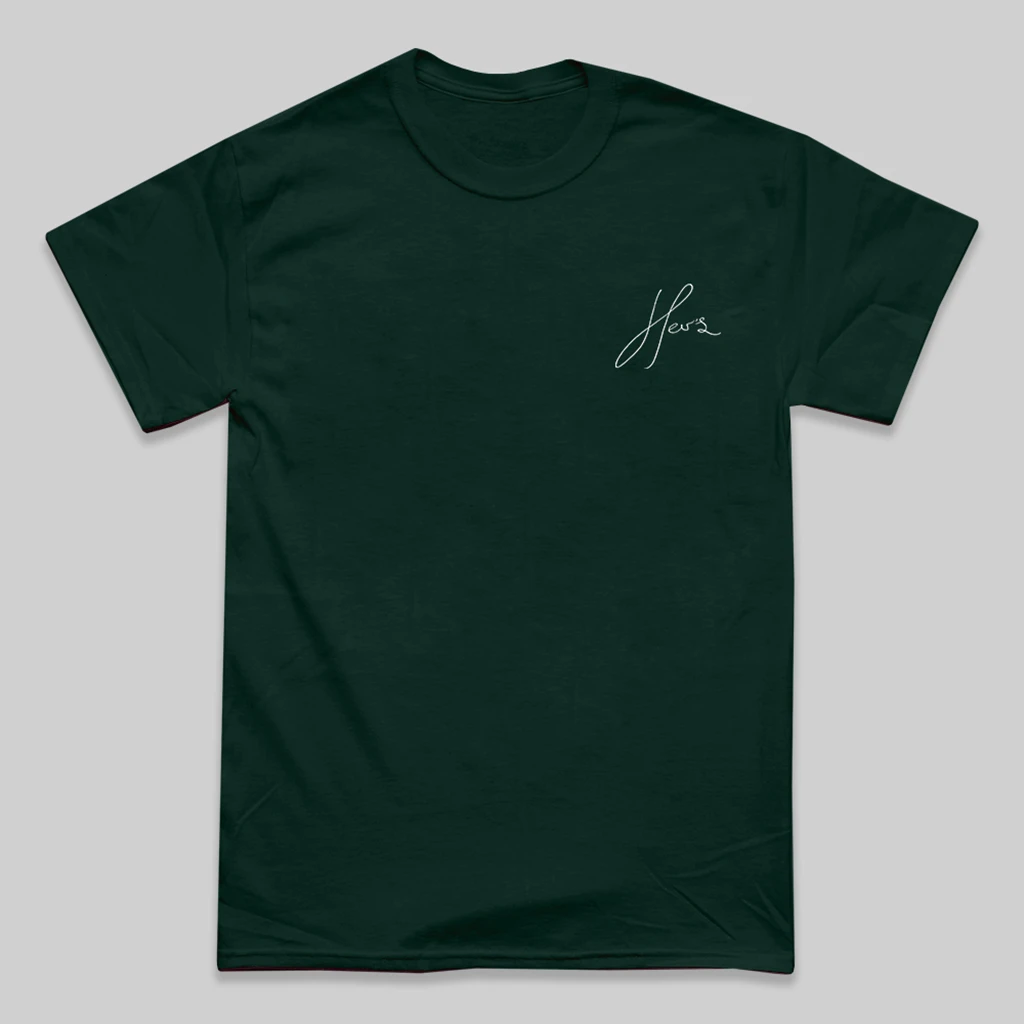 Her's New Merch Script Forest Green T-Shirt 1 Her's New Merch Script Forest Green T-Shirt