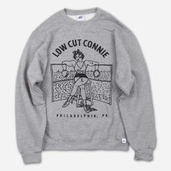 Low Cut Connie Boxing Girl Heather Grey Pullover Sweatshirt