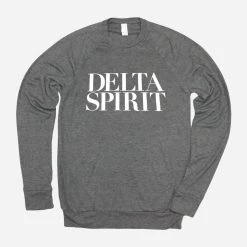 Delta Spirit Logo Heather Grey Poly-Cotton Long Sleeve
