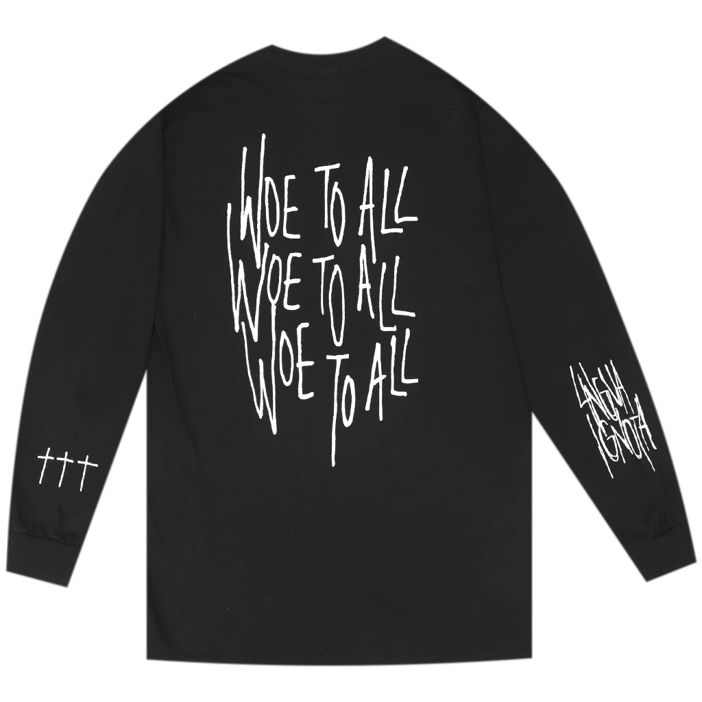 Lingua Ignota Woe To All Black Long Sleeve T-Shirt 4 Lingua Ignota Woe To All Black Long Sleeve T-Shirt