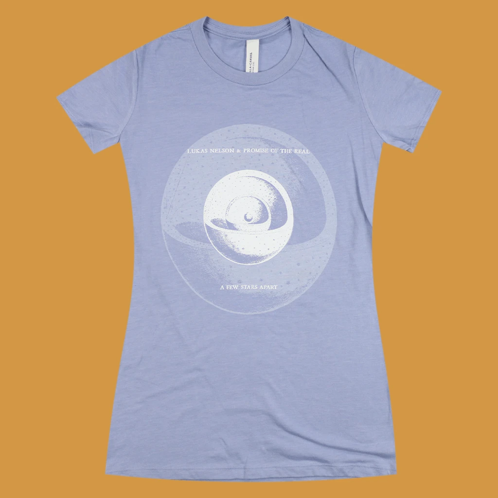 Lukas Nelson & Promise Of The Real New Merch A Few Stars Apart Women's Heather Blue T-Shirt 1 Lukas Nelson & Promise Of The Real New Merch A Few Stars Apart Women's Heather Blue T-Shirt