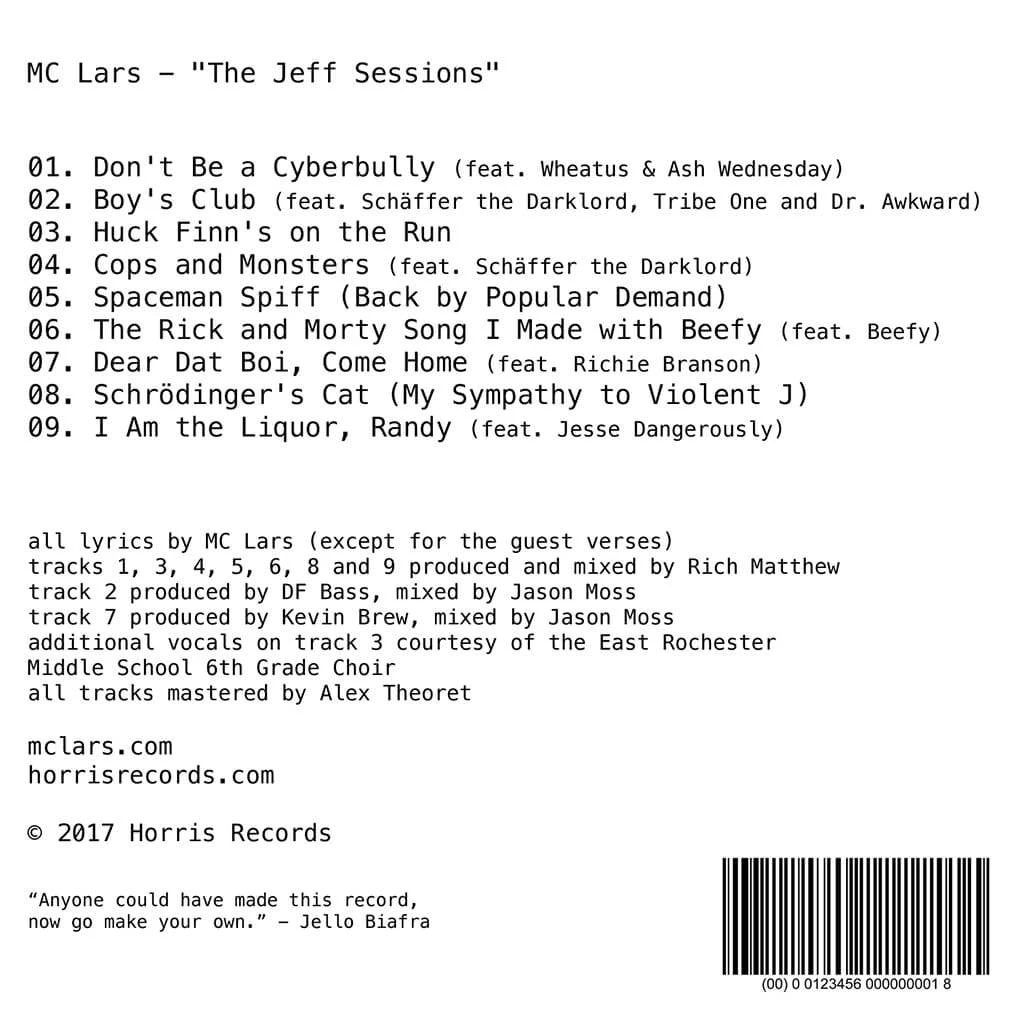 MC Lars "The Jeff Sessions" CD New Merch 3 MC Lars "The Jeff Sessions" CD New Merch