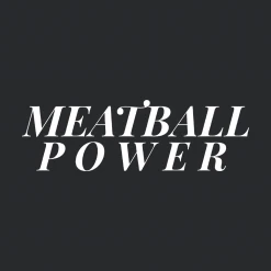 Meatball Merch New Merch Meatball Power Flowy Boxy Half-Sleeve V-Neck Black Tee