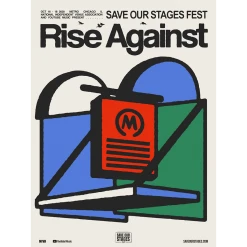 NIVA New Merch Rise Against Live At Metro - Hand Screen-Printed Poster