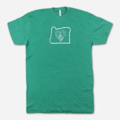 Northwest String Summit New Merch Heart Of Oregon Green T-Shirt