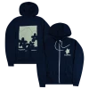 Wilderado New Merch Flower Navy Zip Hoodie