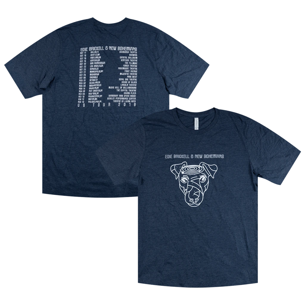 Edie Brickell & New Bohemians Rocket Tour Heather Navy T-Shirt New Merch 1 Edie Brickell & New Bohemians Rocket Tour Heather Navy T-Shirt New Merch