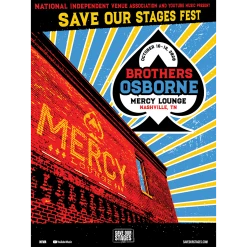 NIVA Brothers Osborne Live At Mercy Lounge - Hand Screen-Printed Poster New Merch
