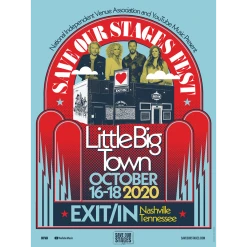 NIVA New Merch Little Big Town Live At Exit/In - Hand Screen-Printed Poster
