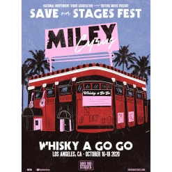 NIVA Miley Cyrus Live At Whisky A Go-Go - Hand Screen-Printed Poster New Merch