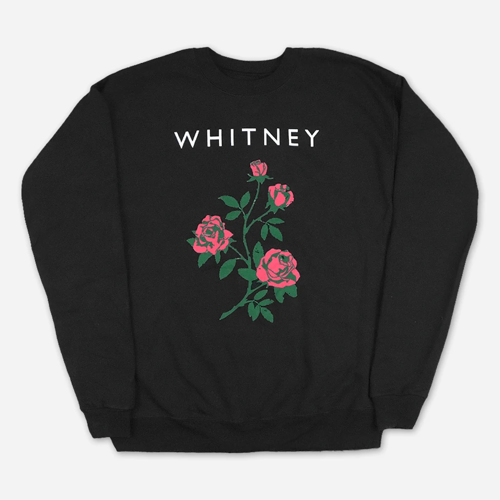 Whitney Pink Rose Black Sweatshirt 1 Whitney Pink Rose Black Sweatshirt