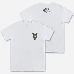 Slow Magic New Merch Mask Pocket Print White T-Shirt