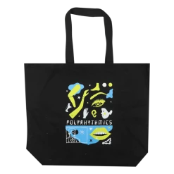 Polyrhythmics Sci-Fi Black Jumbo Tote Bag