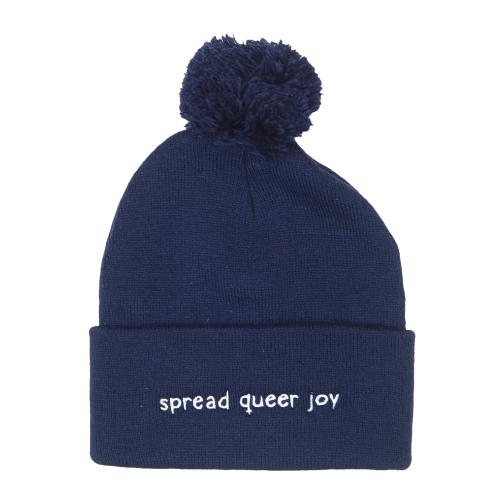 Queer Kid Stuff Spread Queer Joy Navy Beanie 1 Queer Kid Stuff Spread Queer Joy Navy Beanie