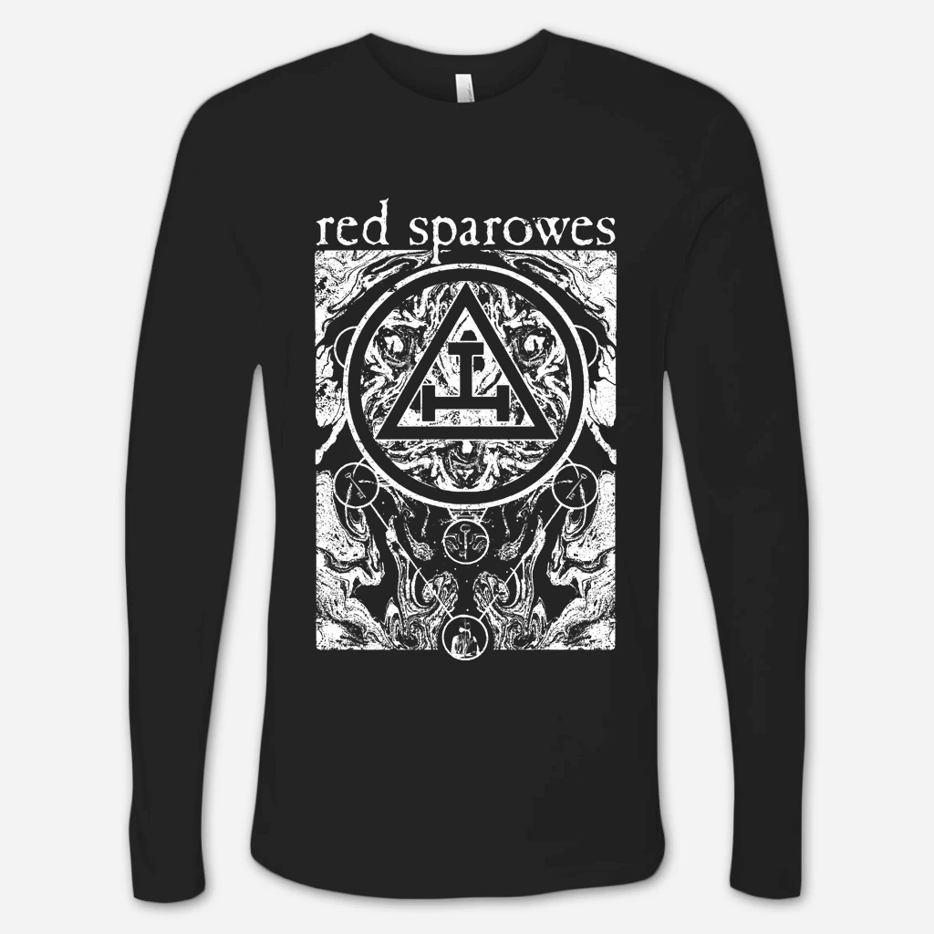 Red Sparowes Circles Black Long Sleeve T-Shirt New Merch 2 Red Sparowes Circles Black Long Sleeve T-Shirt New Merch