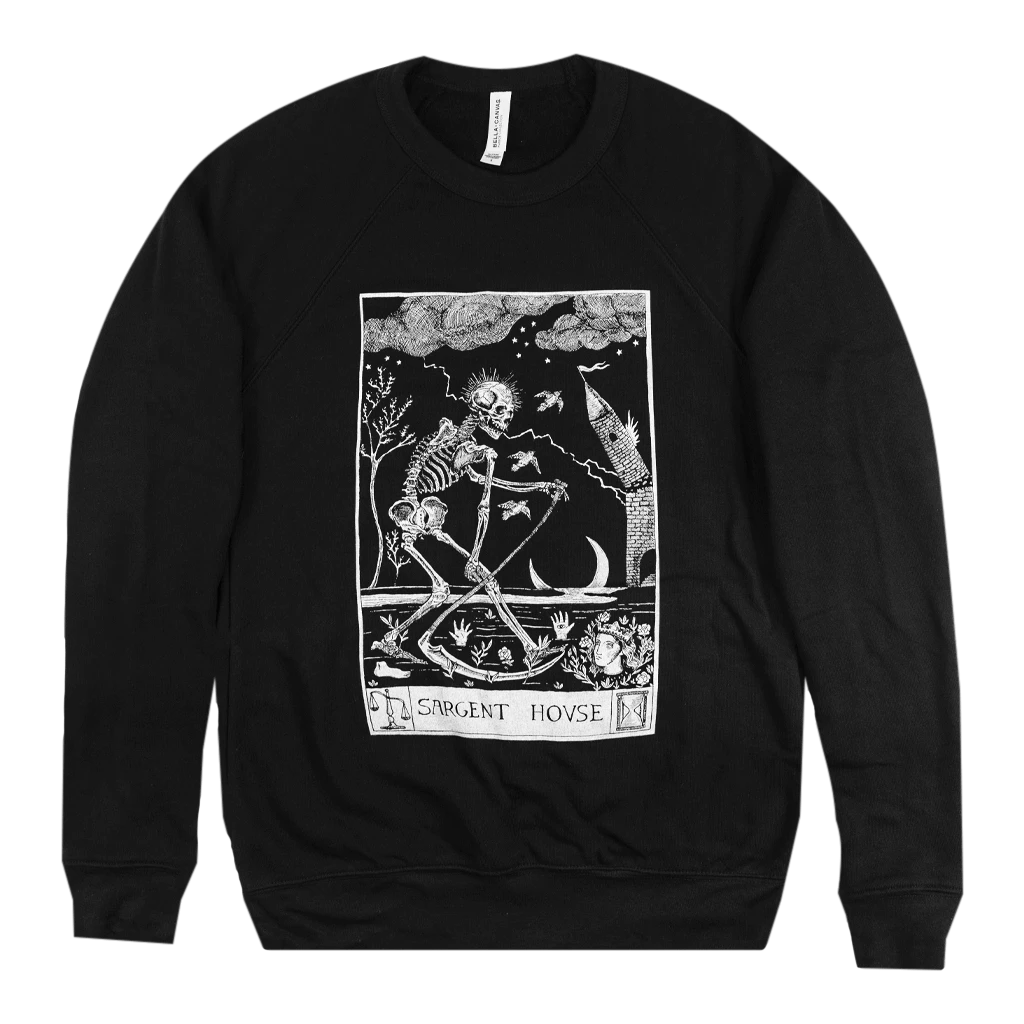 Sargent House New Merch SH Reaper Black Crew Neck Pullover Sweatshirt 1 Sargent House New Merch SH Reaper Black Crew Neck Pullover Sweatshirt