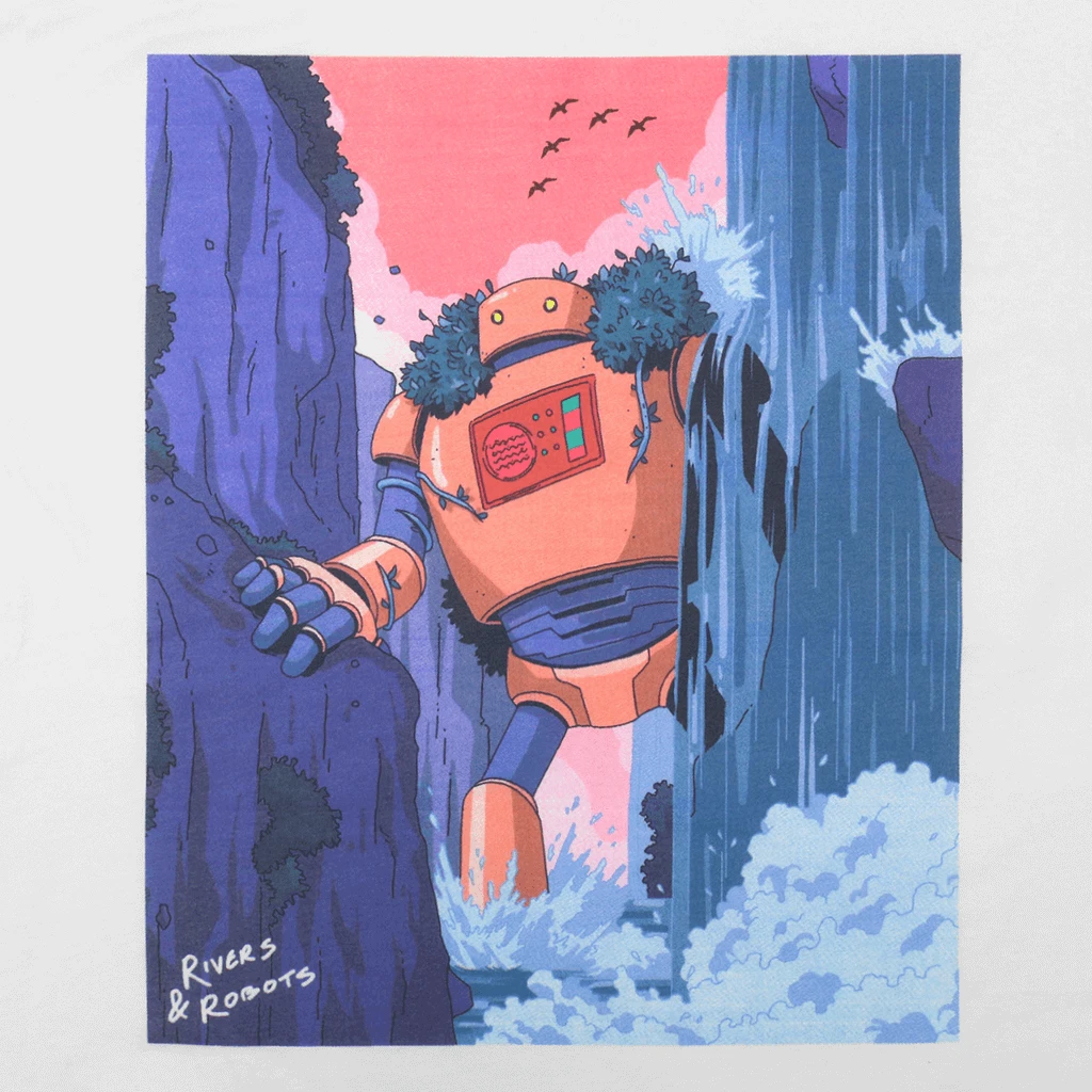 Rivers And Robots New Merch Robo Giant White T-Shirt 2 Rivers And Robots New Merch Robo Giant White T-Shirt