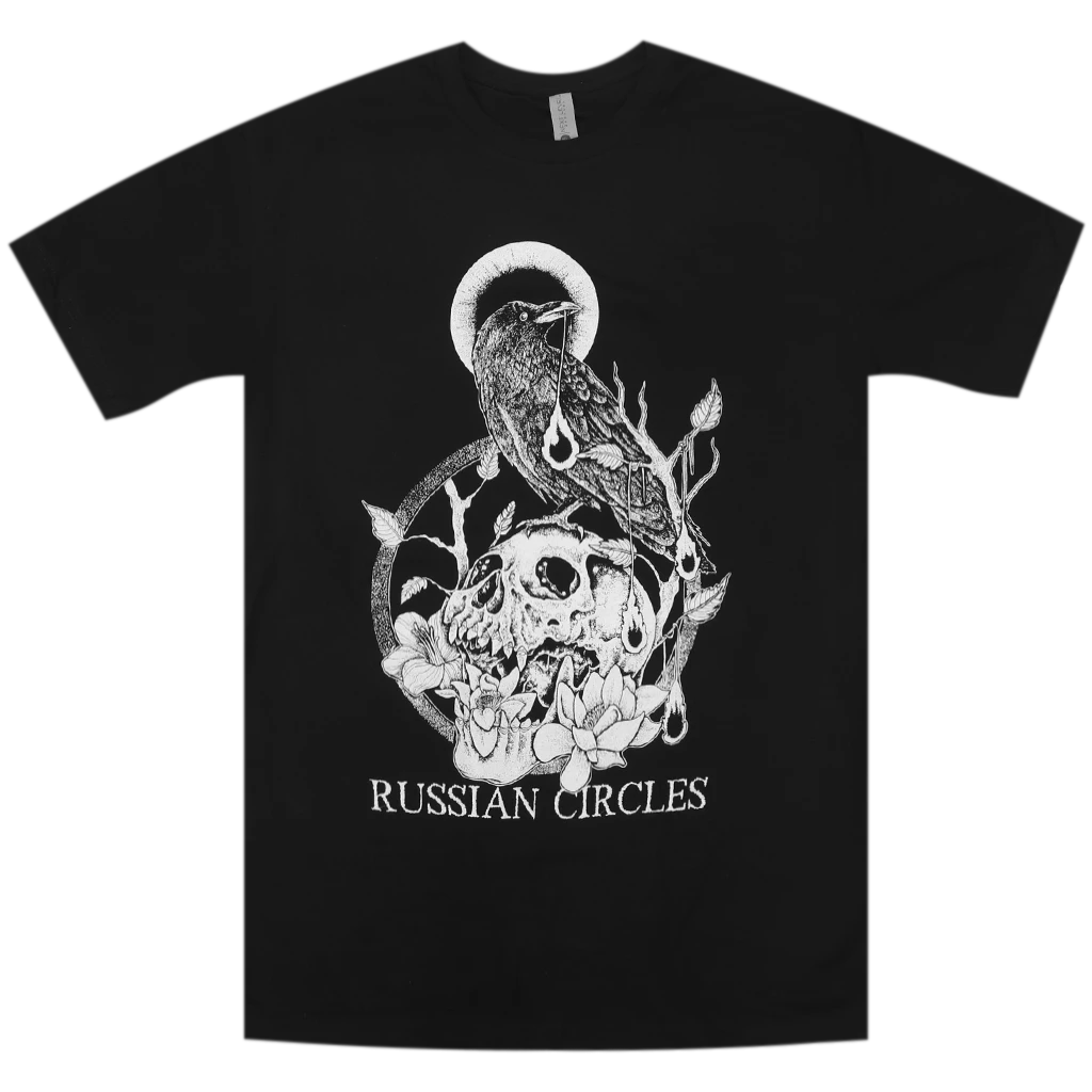 Russian Circles (Band) New Merch Raven Skull Black T-Shirt 1 Russian Circles (Band) New Merch Raven Skull Black T-Shirt