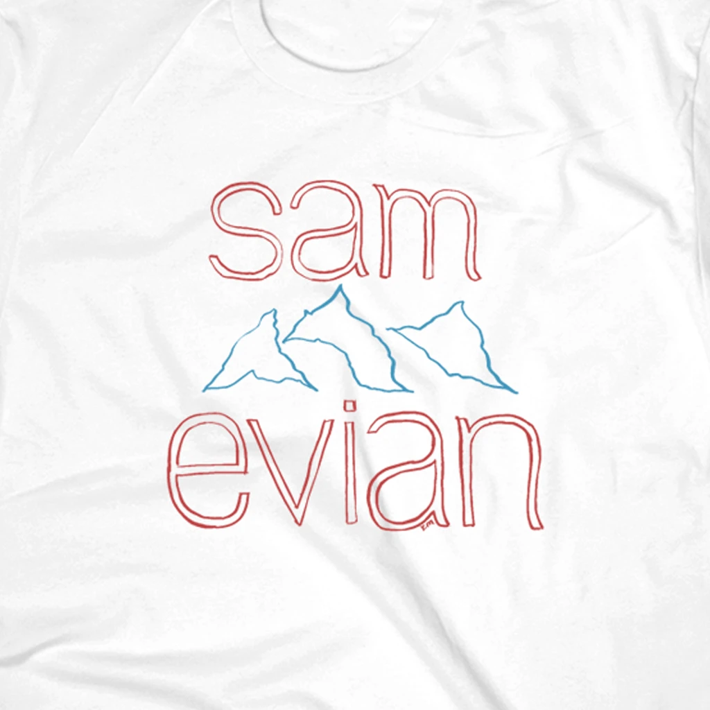 Sam Evian New Merch Mountains White T-Shirt 2 Sam Evian New Merch Mountains White T-Shirt