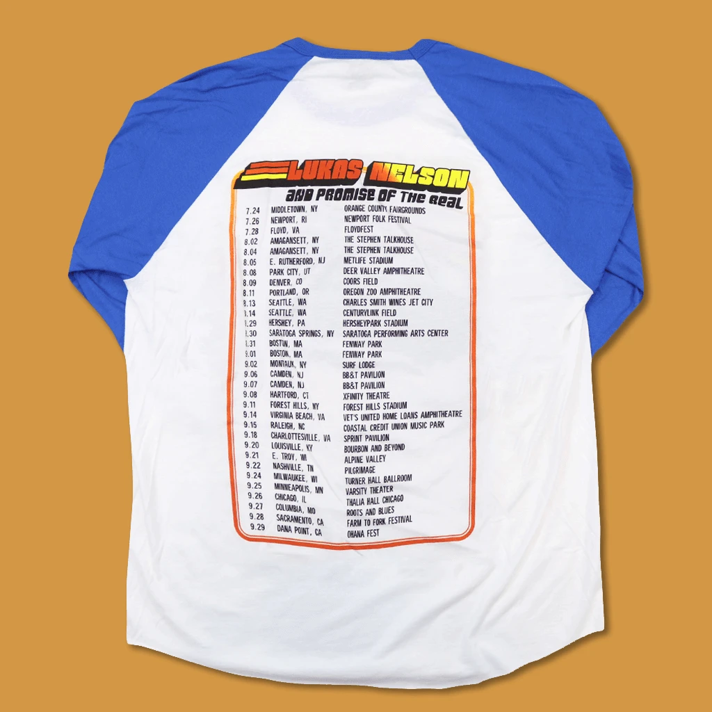 Lukas Nelson & Promise Of The Real 2019 Tour Bus Ship Blue Raglan T-Shirt New Merch 6 Lukas Nelson & Promise Of The Real 2019 Tour Bus Ship Blue Raglan T-Shirt New Merch