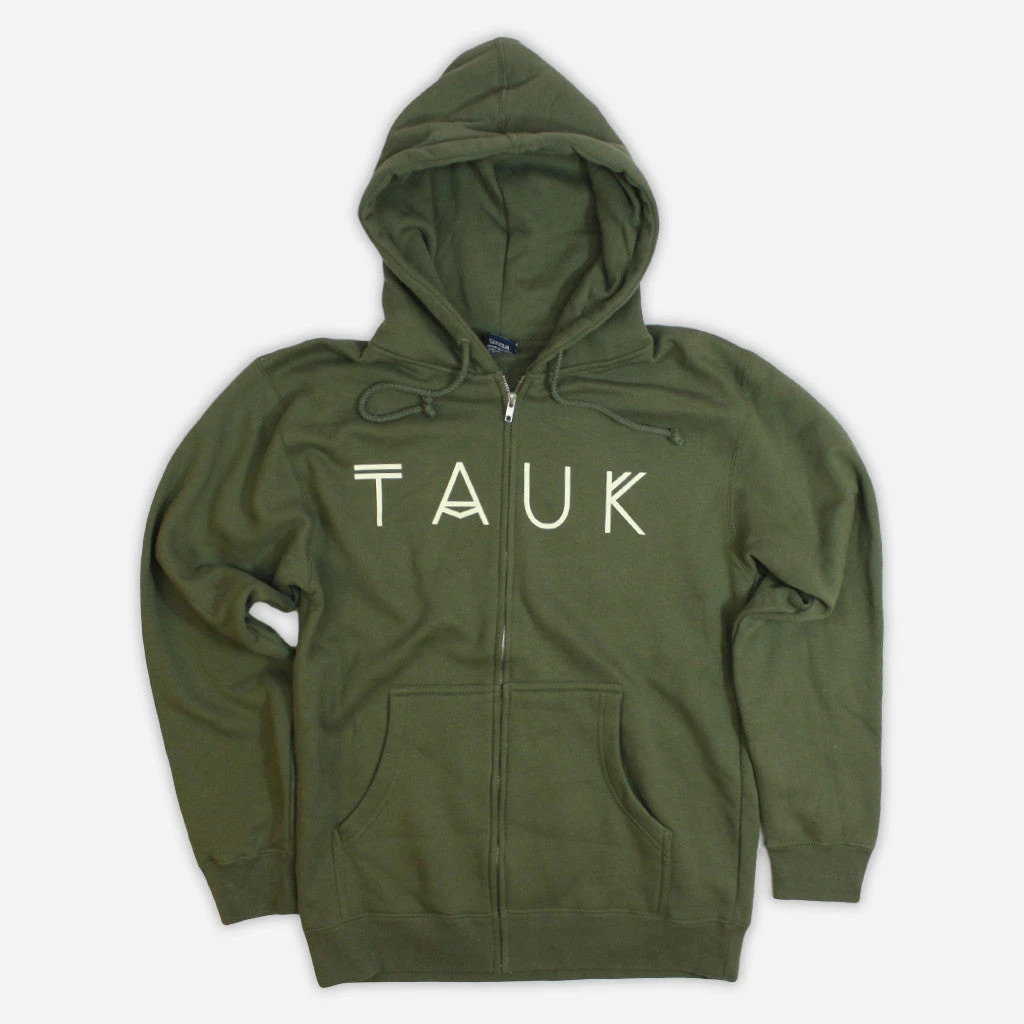 TAUK Logo Green Zip Hoodie 1 TAUK Logo Green Zip Hoodie