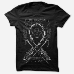 Indian Handcrafts Serpents Black T-Shirt