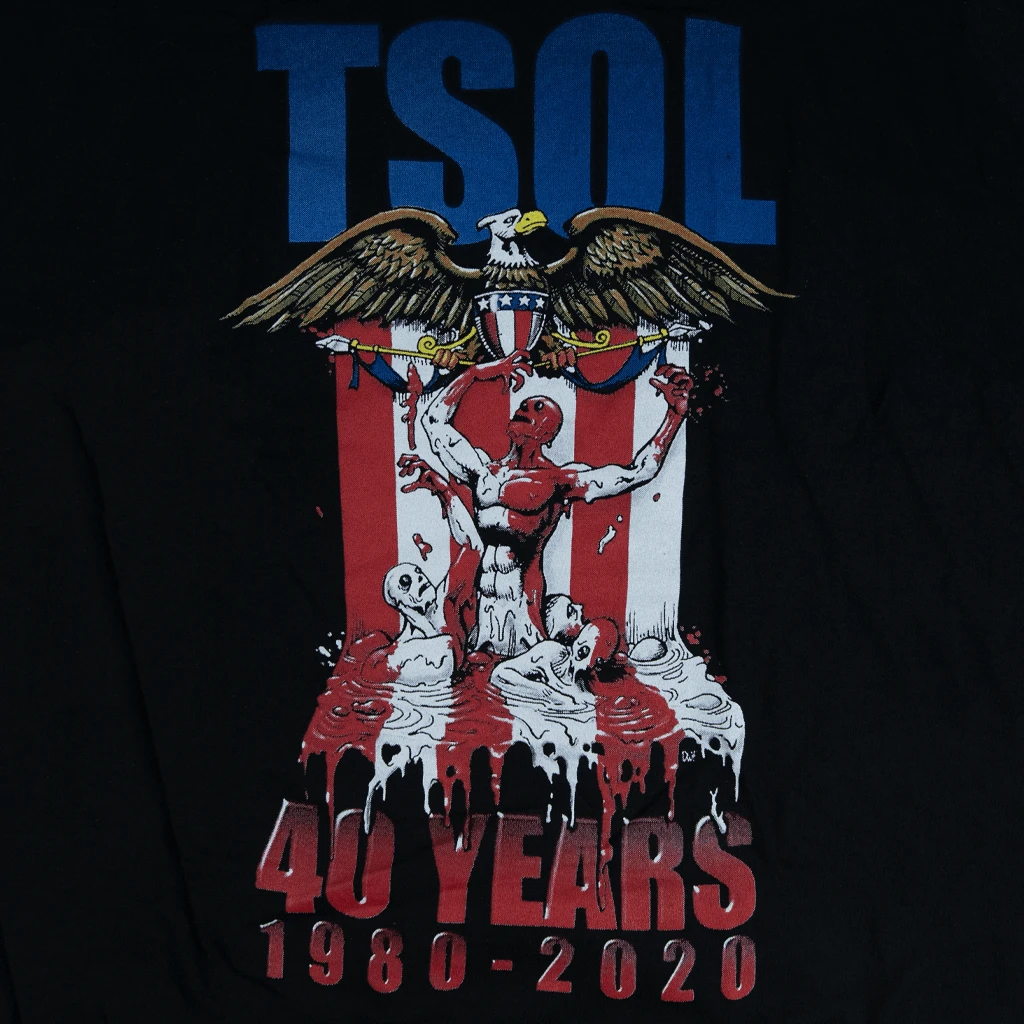 T.S.O.L. 40 Years Flag Black T-Shirt 2 T.S.O.L. 40 Years Flag Black T-Shirt