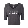 Meatball Merch Team Meatball Flowy Boxy Half-Sleeve V-Neck Dark Heather Tee