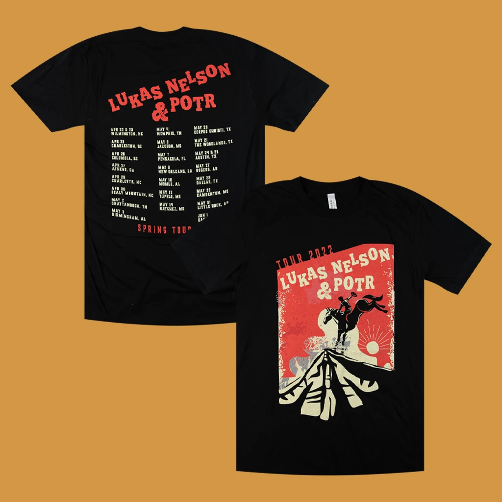 Lukas Nelson & Promise Of The Real Bronco 2022 Spring Tour T-Shirt 1 Lukas Nelson & Promise Of The Real Bronco 2022 Spring Tour T-Shirt