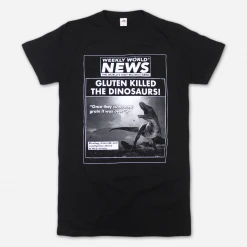 Weekly World News Dino Black T-Shirt