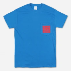 Parquet Courts Falling Statue Sapphire Pocket T-Shirt New Merch