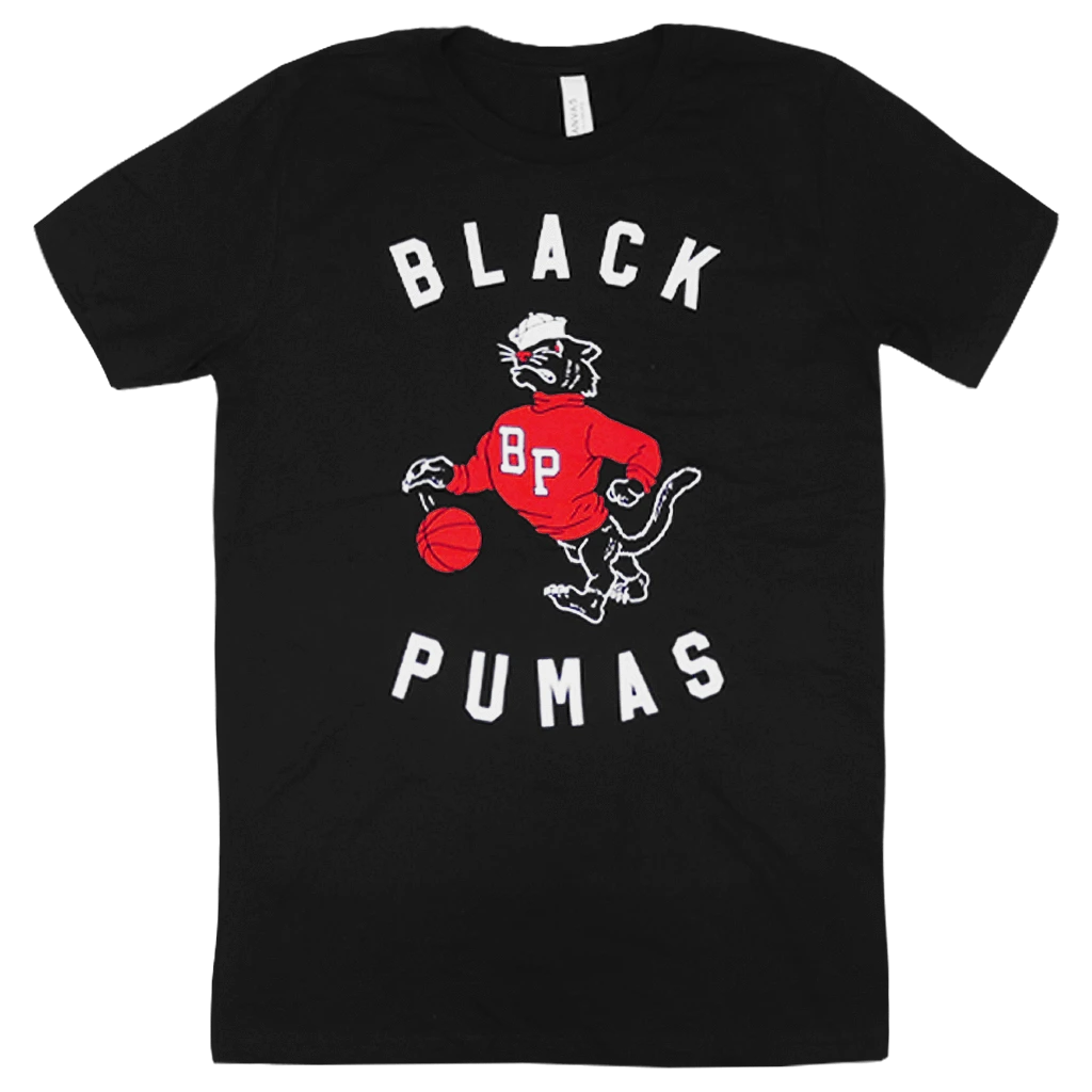 Black Pumas Hoops Puma Black T-Shirt New Merch 1 Black Pumas Hoops Puma Black T-Shirt New Merch